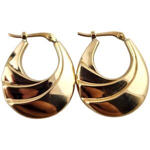 14 Karat Yellow Gold Hoop Earrings #18781